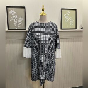 💙 New York & Company Navy & White Geo Print Shift Dress | XL | NWT